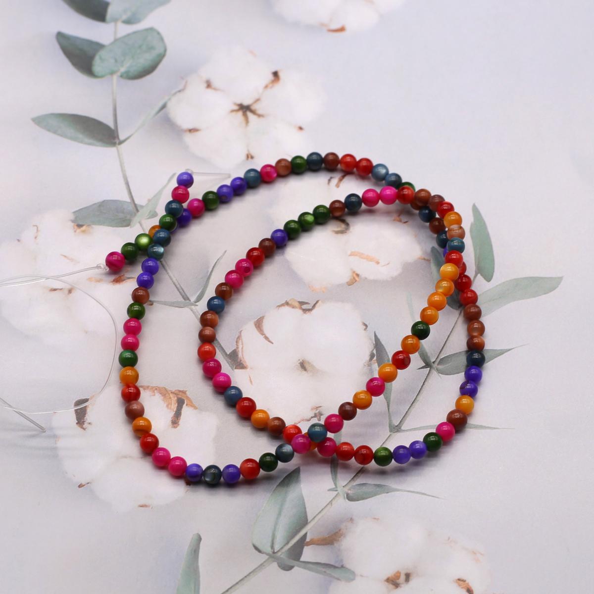 

Бусины из ракушек, круглые окрашенные бусины из натуральных ракушек для изготовления украшений своими руками, ожерелья, браслета, серег, аксессуаров 3-3.5mm