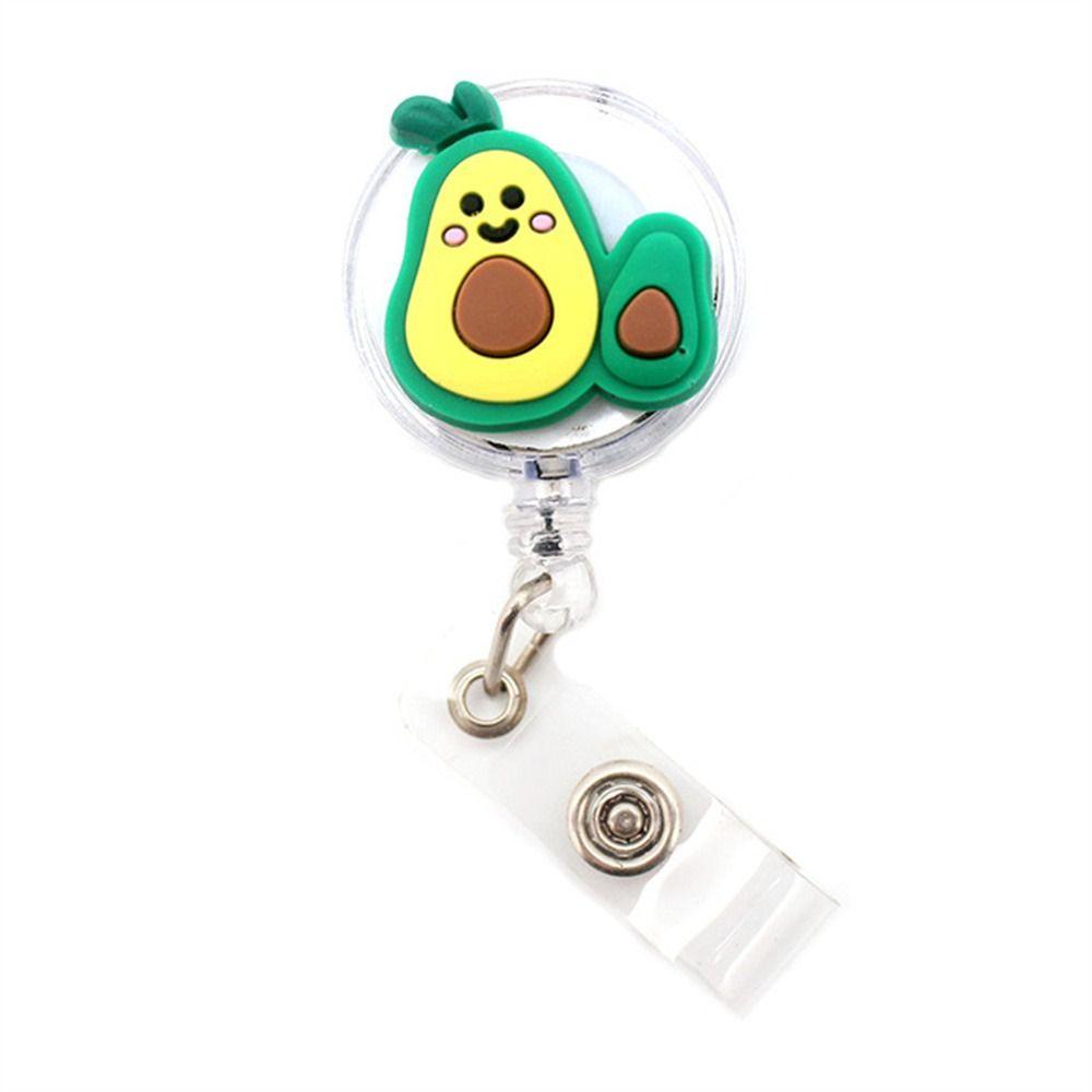 Easy Pull Buckle Nurse Badge Reel Silicone Fruits Retractable Badge Holder Hospital Use