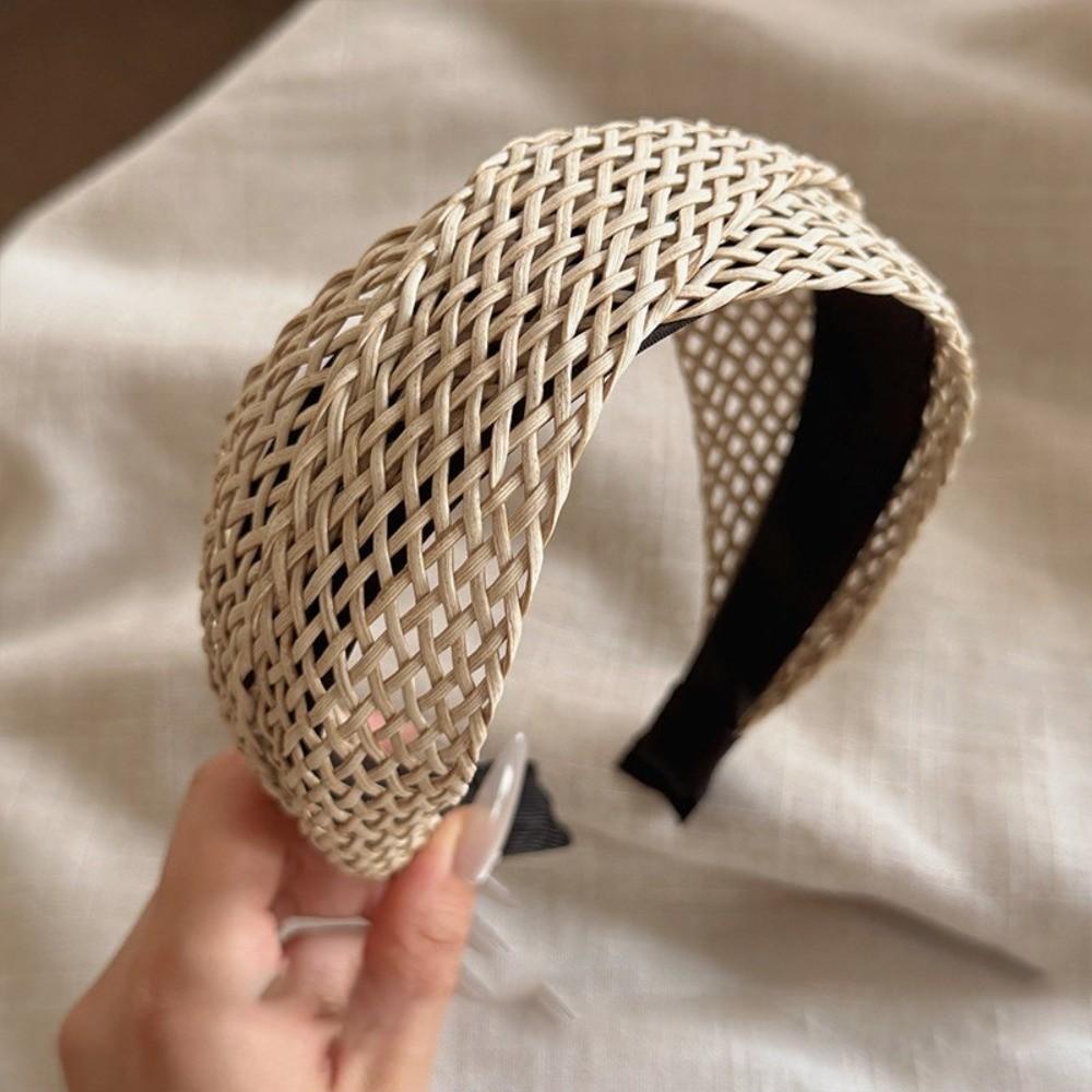 Elegant Wide Brim Hair Hoop Bohemian Style Hair Band High Quality Cross Knotted Headband for Women