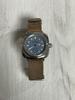 M.R.M.W. Military Watch, California Dial Watch, Smoky Blue, with Brown Crazy Horse Leather Strap