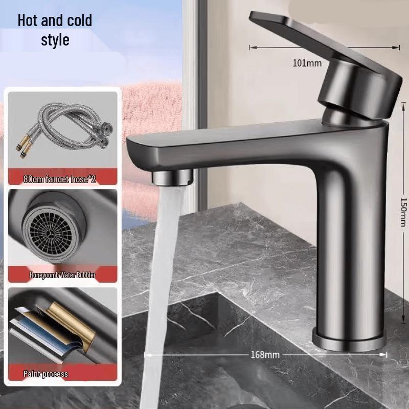 

TLXT Gunmetal Gray Flat Design Basin Faucet