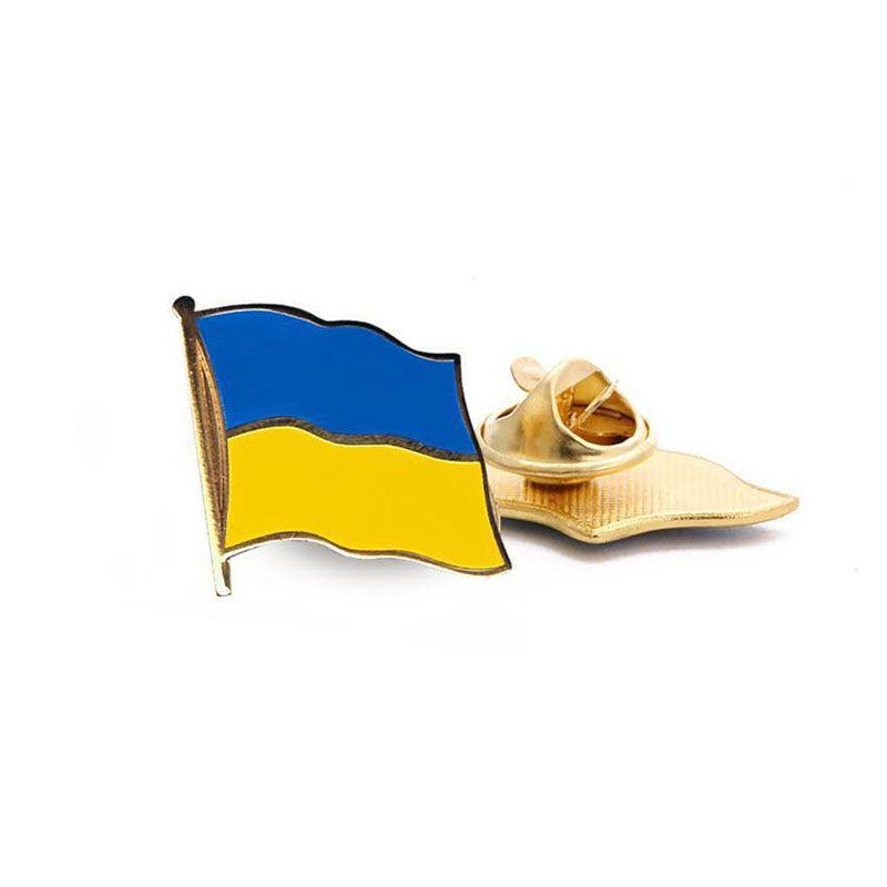 Exquisite handgefertigte Ukraine Uk Metallflaggenbrosche für alle Anlässe
