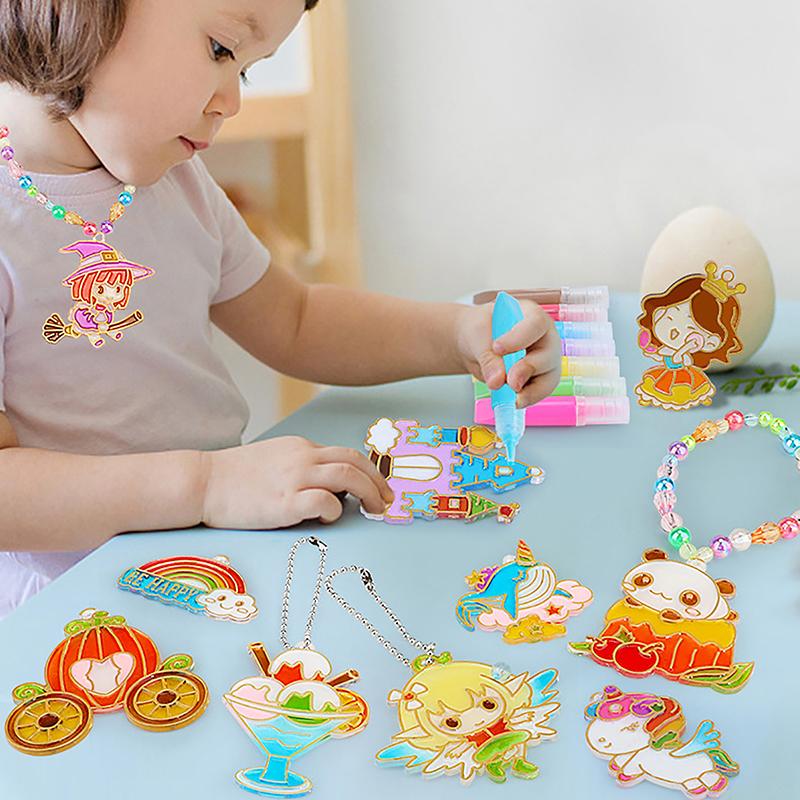 Kein Backen Kleber Malerei Luftgetrocknete Kinder Diy Fenster Glasmalerei Farben Machen Schlüsselring Aufkleber