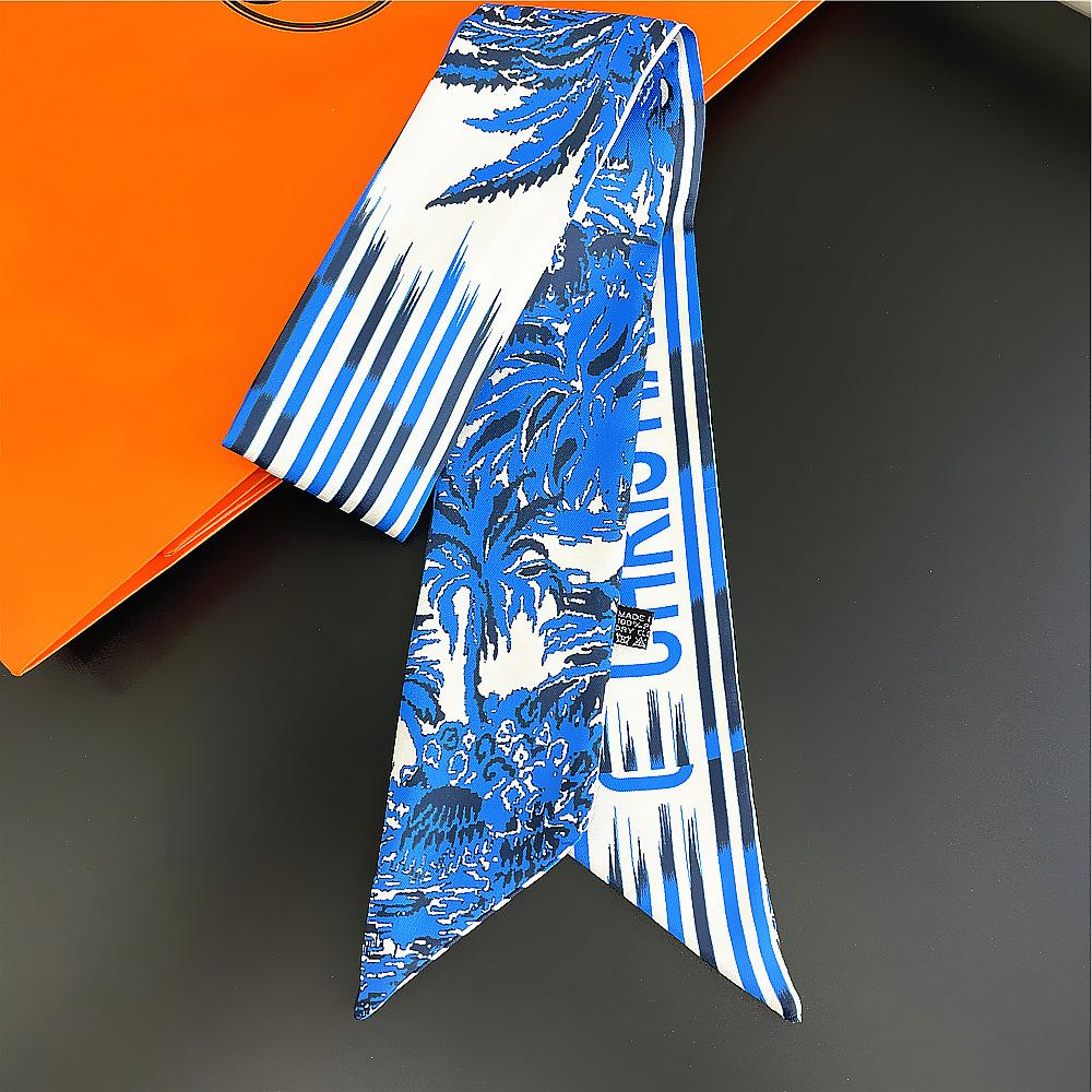 Women Coconut Tree Print Scarf Hair Bandana Handbag Decoration Ribbon Gift Present Tropical Beach Style Accessory 100cm