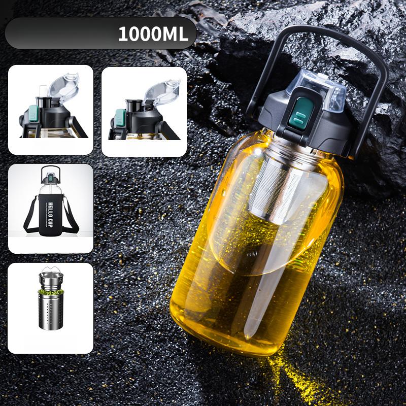 Sport Glasbecher Große Kapazität Verdickt Tee Wasser Trennung Teeflasche Tragbar Hoch Borosilikat Kessel