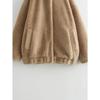 Warm Plush Fleece Bomber Jacket for Women Winter Autumn Stand Collar Coat Long Sleeve with Pockets New Outerwear