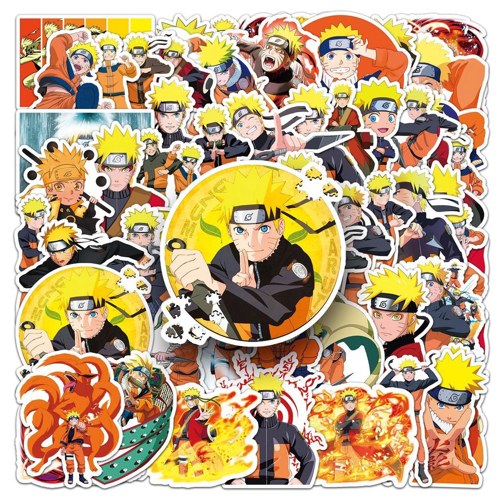 50 Vortex Naruto Graffiti Stickers Personalized Cartoon Japanese Cartoon Naruto Decorative Water Cup Skateboard Stickers