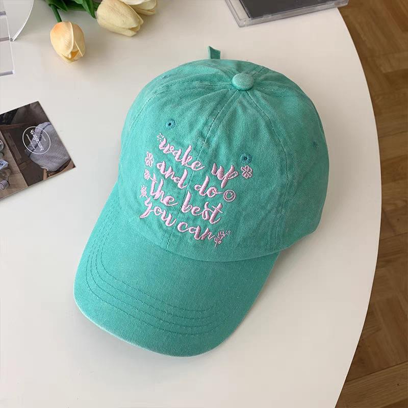 

1pc Classic Casual Embroidery Baseball Cap,Fashion Vintage Soft Sweatband Adjustable SunProtection Versatile Dad Hat for Outdoor Adjustable світло-зелений колір