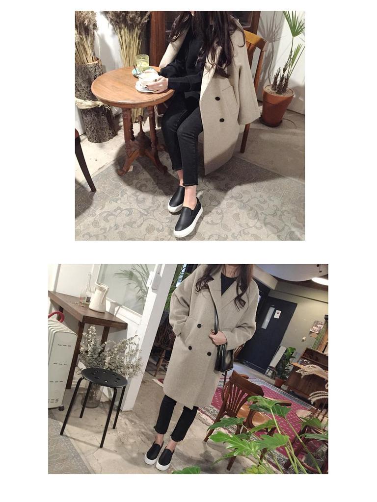 2025 Autumn/Winter Korean Style Slimming Plus Size Mid-Length Wool Coat