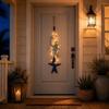 Hanging Lighted Wooden Fish Wall Decor Mediterranean Decorative Starfish  Restaurant Wall Art