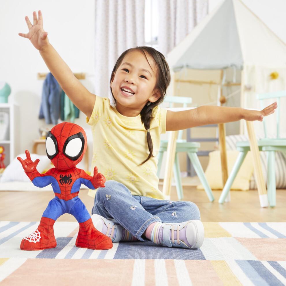 Spidey en zijn Verbazingwekkende Vriendjes Marvel Dans 'N Kruip Spidey Interactief Pluche Speelgoed met Geluiden, Pratend Spider-Man Speelgoed voor Kinderen
