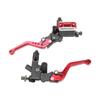 1 Pair 7 8in Brake Master Cylinder Lever Universal Motorcycle Handlebar Kit with Reservoir Carbon Fiber Hand Guard Red