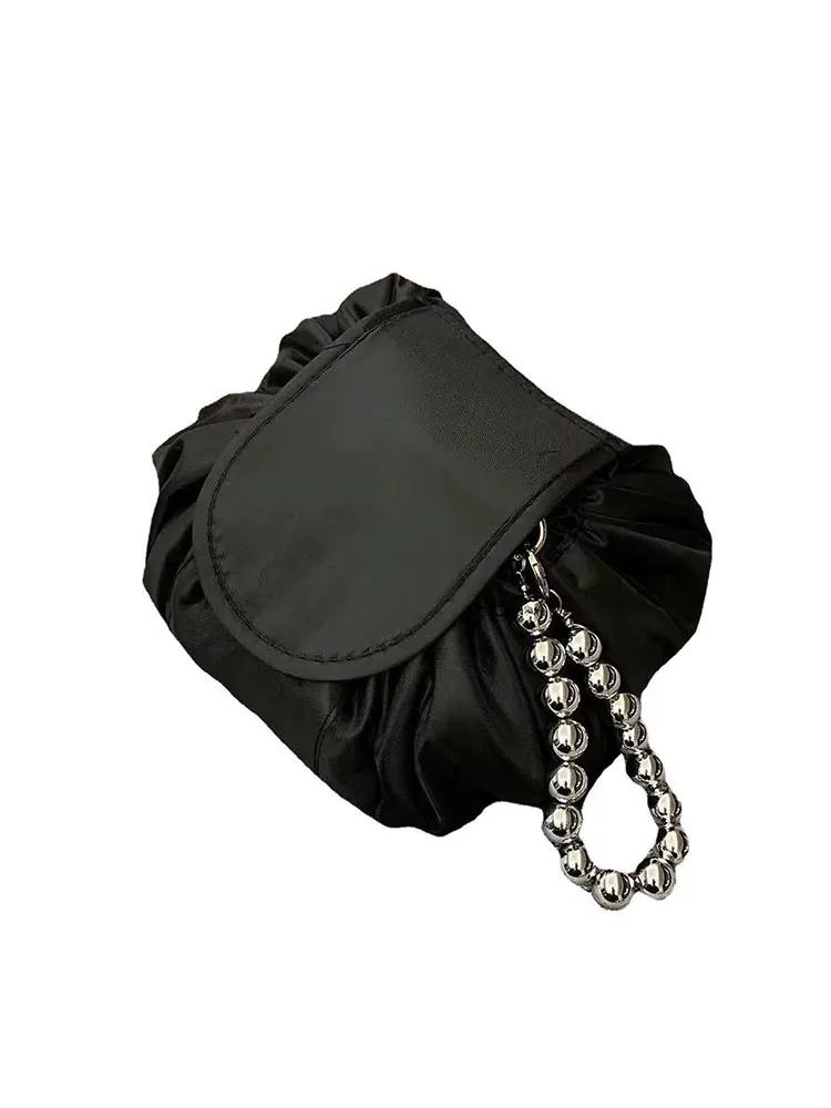 2024 Women Drawstring Cosmetic Bag Organizer Travel Toiletry Storage Shoulder MakeUp Pouch Large Capacity Beauty Case Waterproof