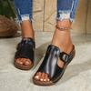 Fashion Women's High Quality Summer Fashion New Solid Color Open Toe Sandals Women's High Heels Casual Beach Flip Flops