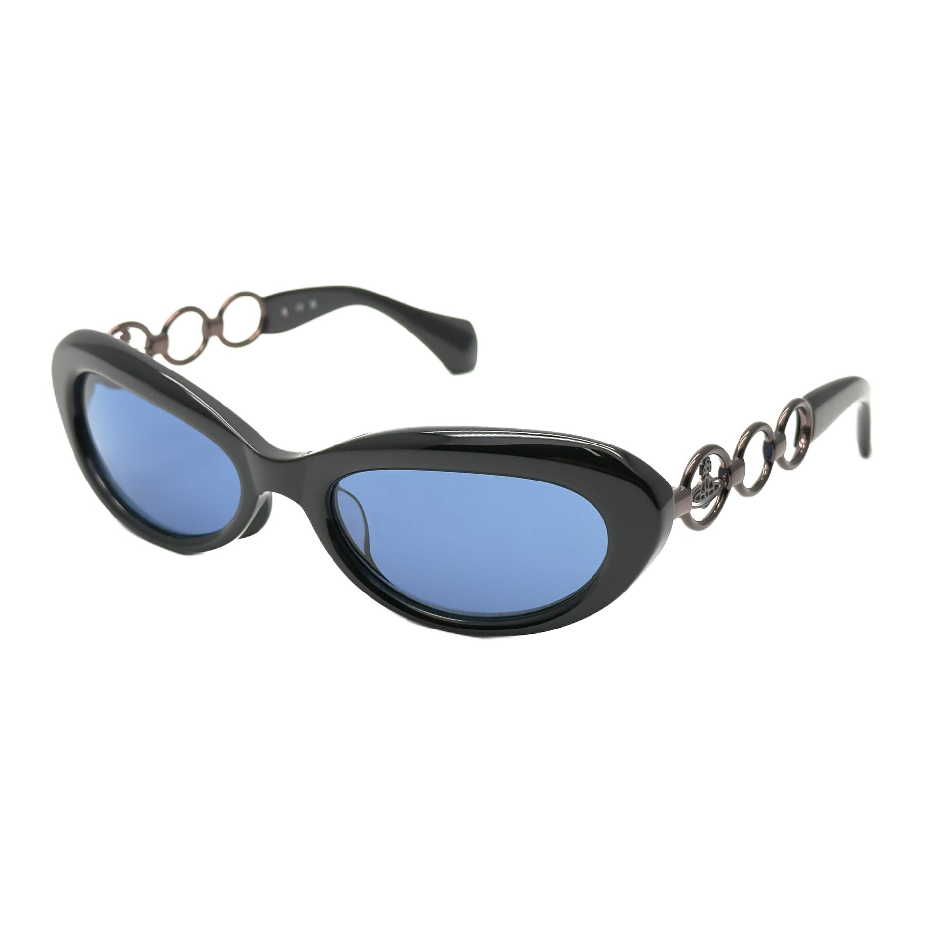 

Vivienne Westwood Unique Lock Hollow Design Cat Eye Sunglasses Unisex sunglasses Black VW5093-1-001 55,Black