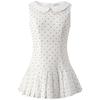Spring and summer sweet wind white polka dot doll collar dress women's summer new sleeveless design women's A-word short skirt