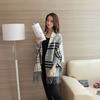 New Shawl Korean Trendy Sweater Women Spring Autumn Winter Knitted Bat Shaped Shirt Cloak Jacket Plaid Cardigan