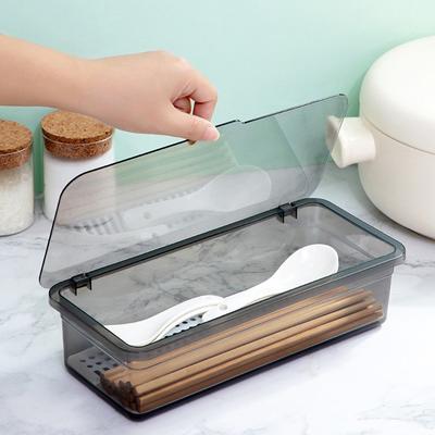 Household Chopstick Holder With Lid Dustproof And Draining Chopstick Cage Kitchen Tableware Storage Box