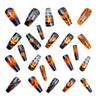 Halloween Press On Nail Medium Length Square Shape With Pumpkin Cobweb Design ABS Material For Party Costume Nail Art