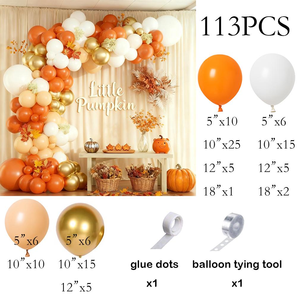 

Fall Theme Balloons Garland Orange White Nude Gold Balloon Arch Kit Fall Pumpkin Thanksgiving Birthday Party Wedding Decoration As Picture