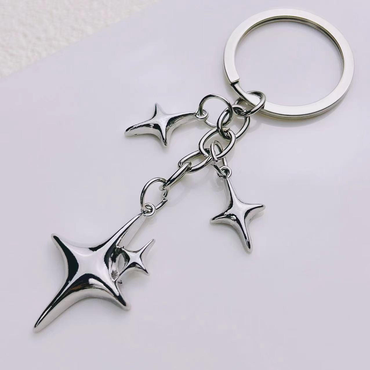 

New Star Moon Keychain Pendant, Couple Bag Pendant, Cute Backpack Accessory.