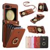 Crossbody Leather Cards Solt Wallet Bag Case for Samsung Galaxy Z Flip 7 6 5 4 5G Flip5 Finger Ring Holder Lanyard Pocket Cover