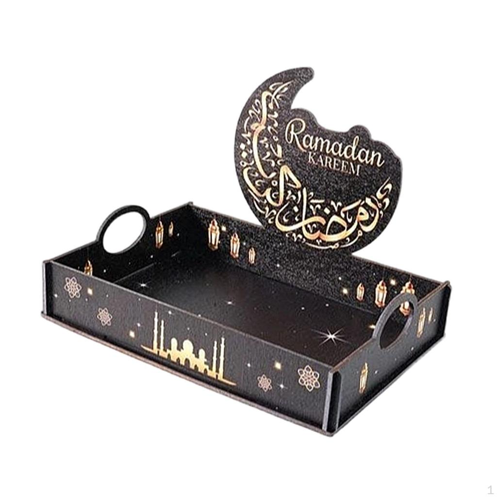 Ramadan Serving Tray Dish Gift Rectangular Dessert Party Islamic Decorative Table Centerpiece
