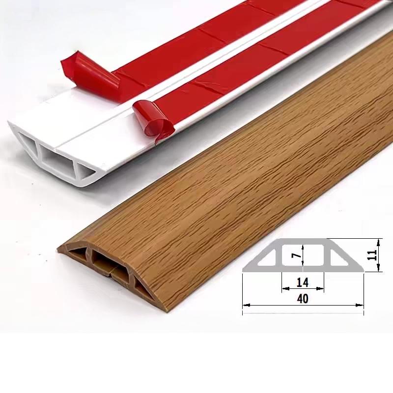 

1Pc 1M/39.37in Pvc Floor Wire Cover Self-adhesive Power Cable Protector Electric Wire Duct Slot Cable Sleeves Hider Covers 1m