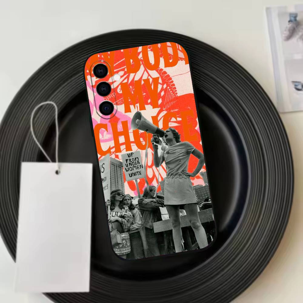 Feminist Feminism A-Aesthetics  Phone Case Black Silicone Soft For Samsung Galaxy A73,A72,A71,A70,A53,A52,A51