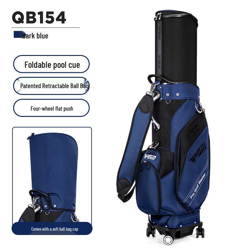 PGM Telescopic Hard Shell Golf Bag with Four-Wheel Push and Inverted Club Storage for Men and Women, Airline Check-in Ready.