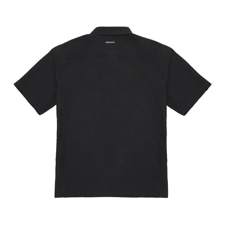 Mizuno Heritage Series Urban Functional Solid Color Simple Casual Loose Polo Shirt Unisex Shirts Charcoal-Gray D2CE41H1-90