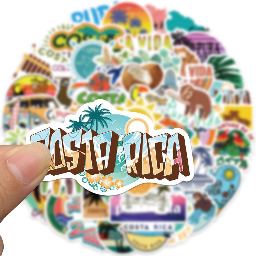 50 Costa Rican Stickers Decorate Suitcase Notebook Waterproof Guitar Removable Without Repeating DIY Stickers