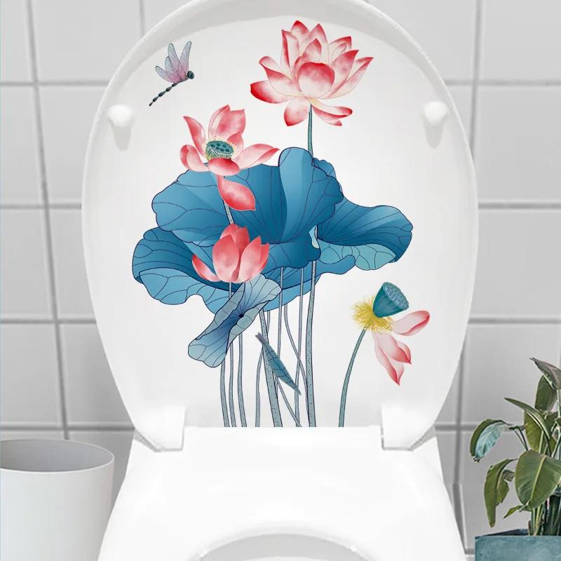 20*30CM Fresh Lotus Bathroom Toilet Seat Sticker Home Decor Room Wall Decal 2026 Christmas
