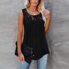 Womens Sleeveless Lace Active Tank Tops Ruffle Loose Tunic Blouse Shirt Blouse