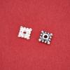 S925 Sterling Silver Snowflake Square Beads for DIY Jewelry & Braiding.