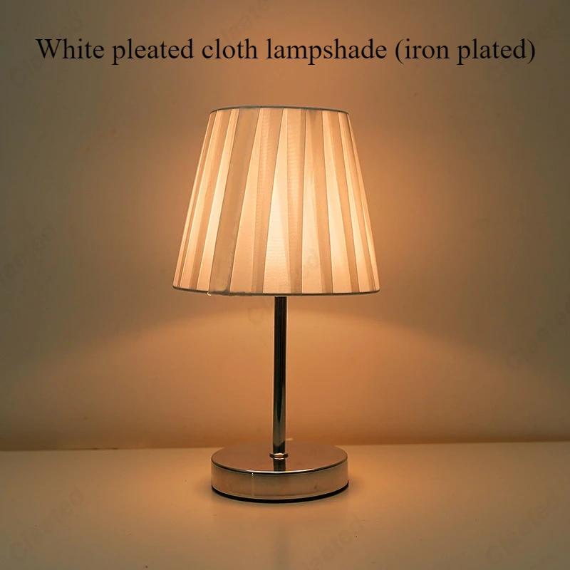 Creative LED Solid Wood Fabric USB Small Table Lamp Living Room Study Bedroom Bedside Atmosphere Decoration Lighting Fixtures