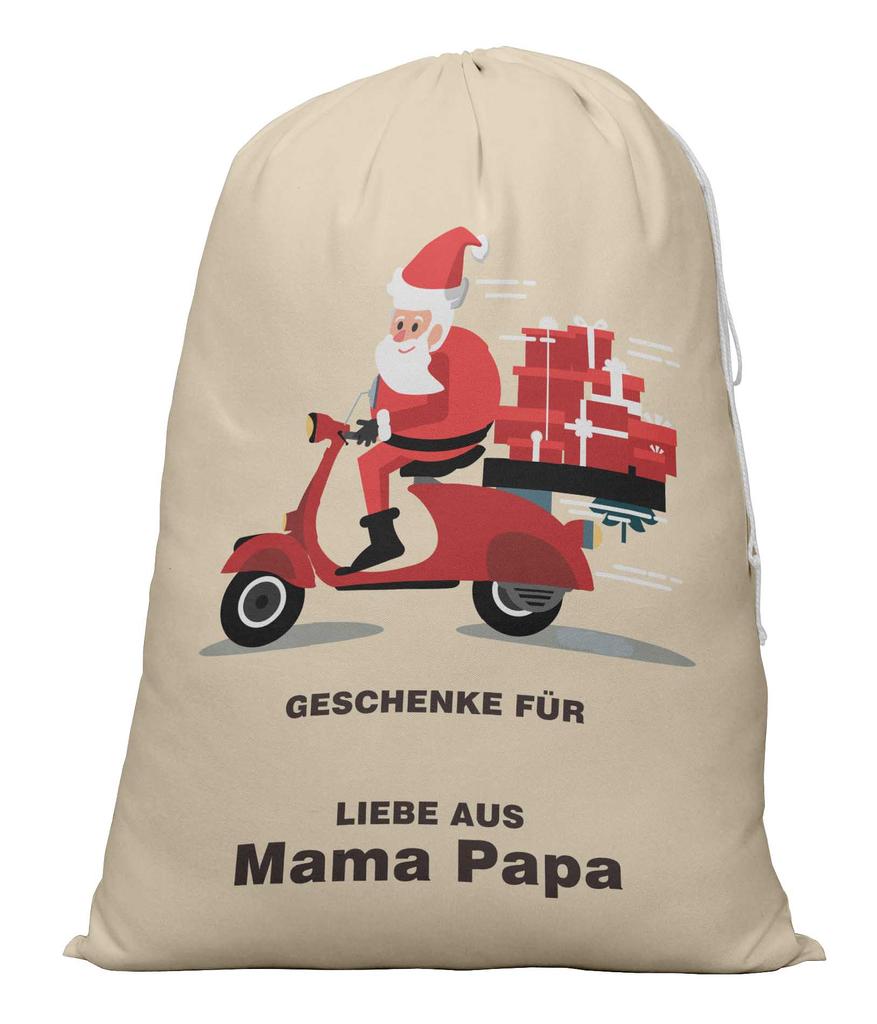 Printtoo Large Drawstring Canvas Bag Christmas Sack Bags Santa Gift Sack Custom Party Favor 2 Pcs 27x20 Inch