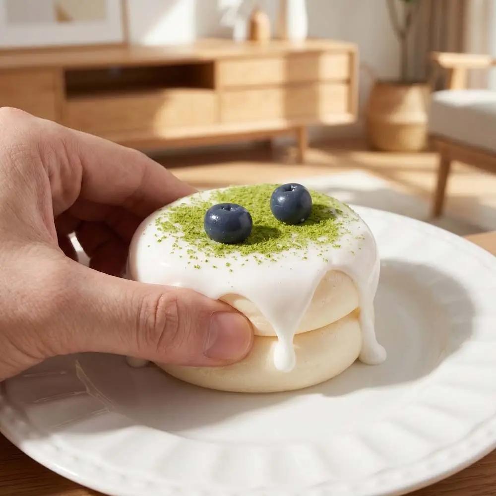 Cute Cake Soufflé Squeeze Toy Chocolate Cheese Squishy Fingertip Cake Chocolate Squeeze Toy Simulation Design Slow Rebound Toy