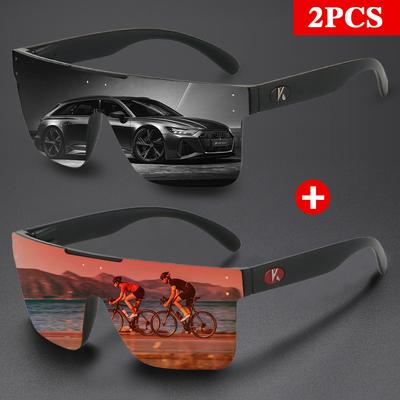 KAROS 2PCS New Outdoor Cycling Sunglasses for Men and Women Driving Glasses Sports Climbing Eyewear UV400 Bicycle Glasses