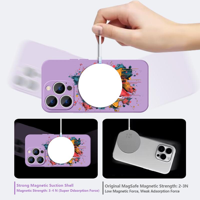 Magnetic For Magsafe Case For iPhone 17 Pro Max Letter Doodle Print Soft Silicone Phone Back Cover For iPhone 16 15 14 13 Pro Max 16e 17e