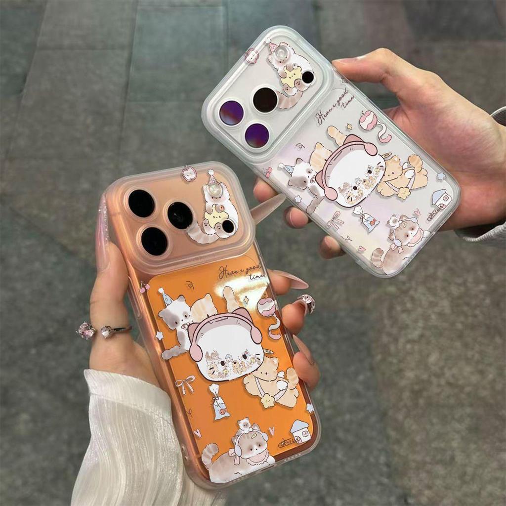 Cat-Themed Drop-Proof Phone Case for Apple 17 Pro Max with Integrated Camera Button
