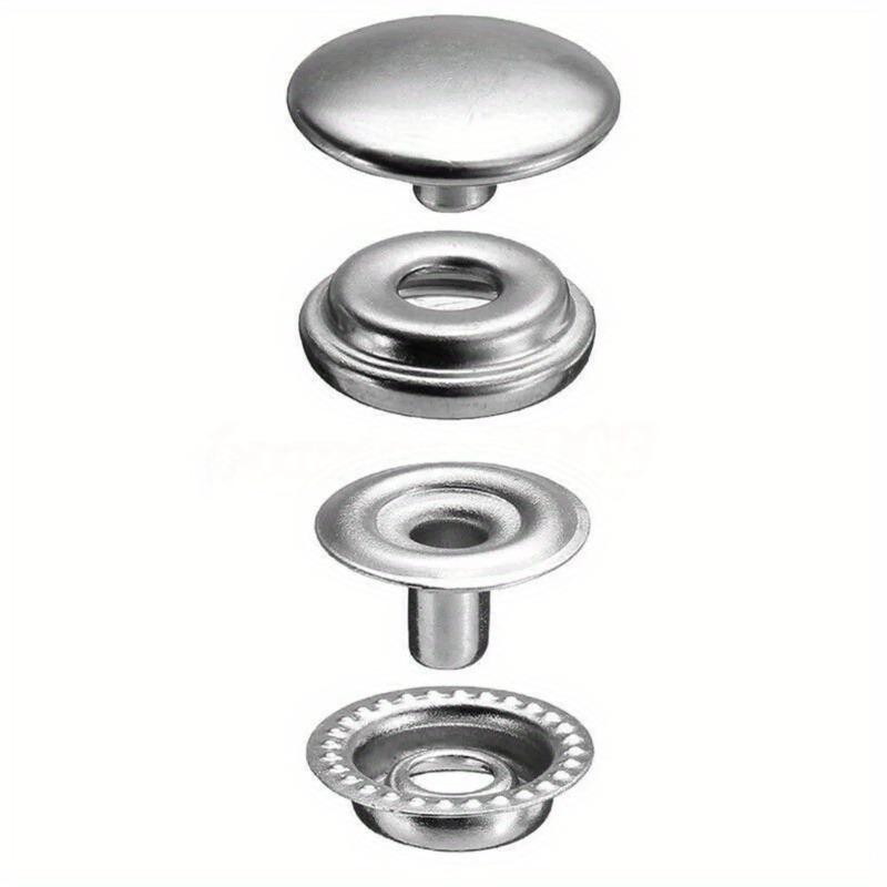 100pcs 15mm Canvas Snap Kit Marine Grade Snap Fastener Stainless Steel Snap Buttons for Boat Cover Sewing Leather Clothes Tent