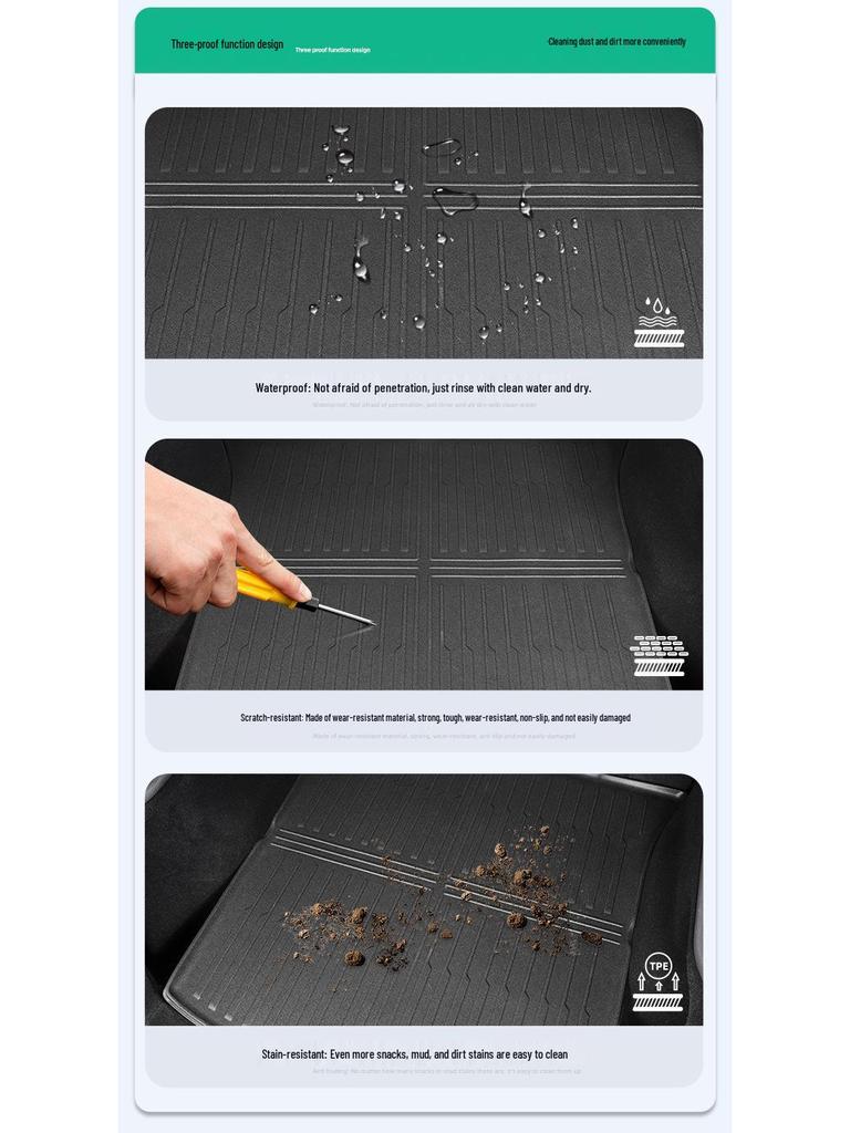 Volkswagen Golf 8 TPE Trunk Mat: Dirt-Proof Protection, Set of 25