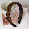 Wig Headband Anti-Slip Tooth Design Fluffy Fishbone Braid Texture Hair Hoop