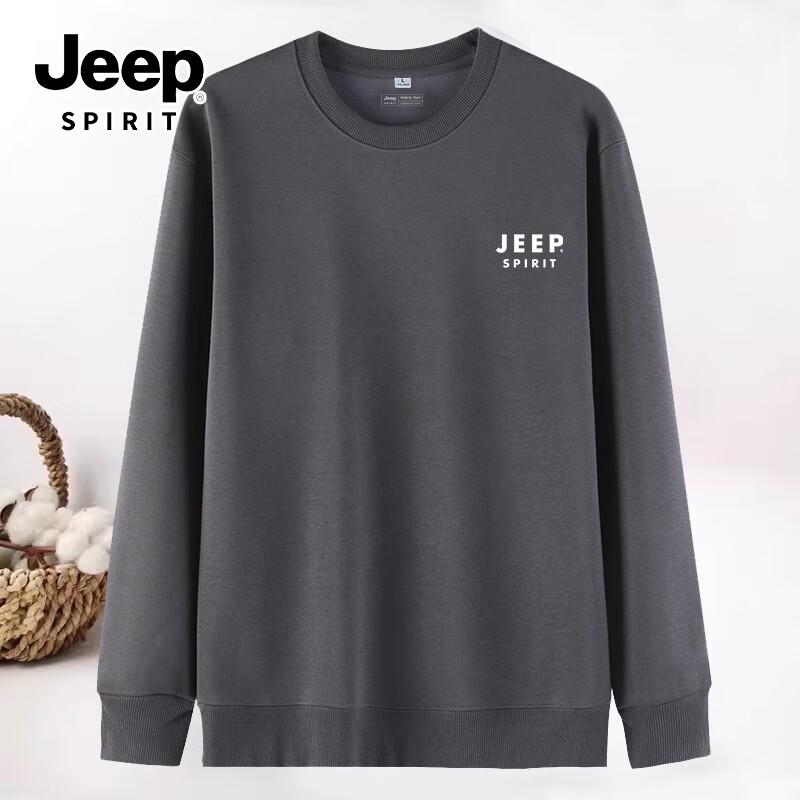 

JEEP SPIRIT Men s Heavy Cotton Blend Long Sleeve Crew Neck T-Shirt 2XL