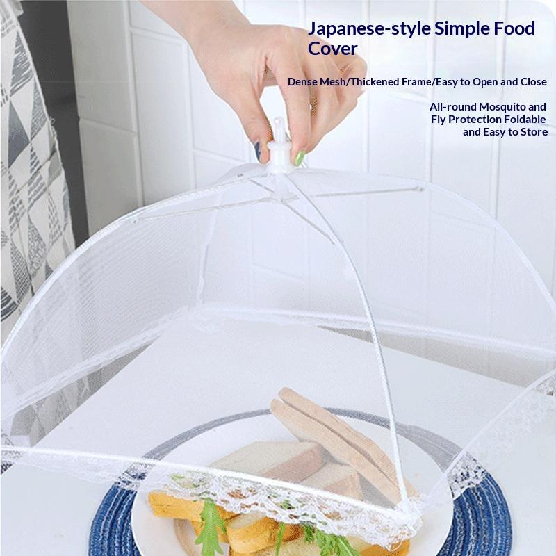 Collapsible Mesh Food Cover Insect Proof Dense Net Reinforced Frame Reusable for Home Kitchen Patio BBQ Picnic Food Guard