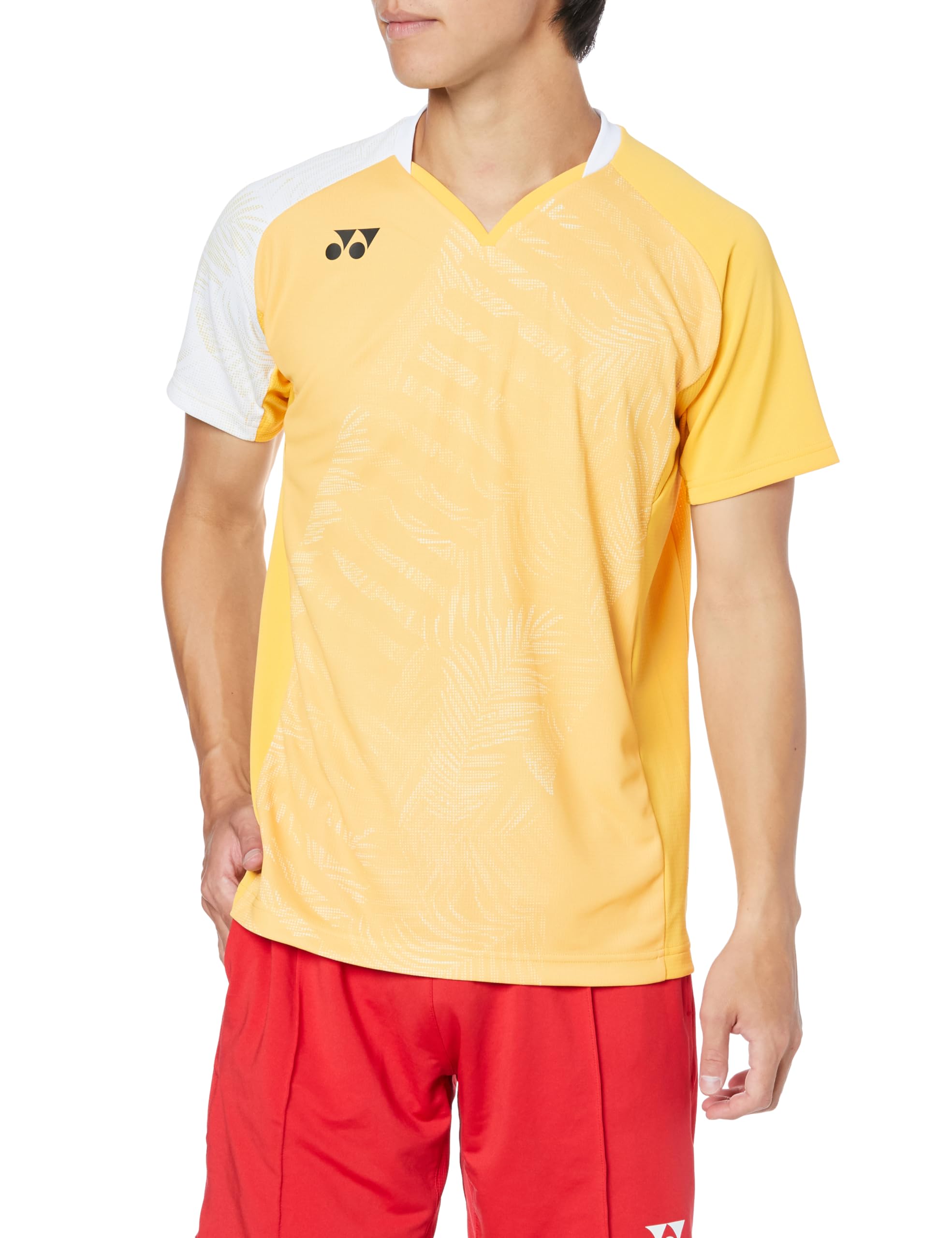 

Yonex Short Sleeve Game Shirt Saffron SS Men s (Fit Style) (352)