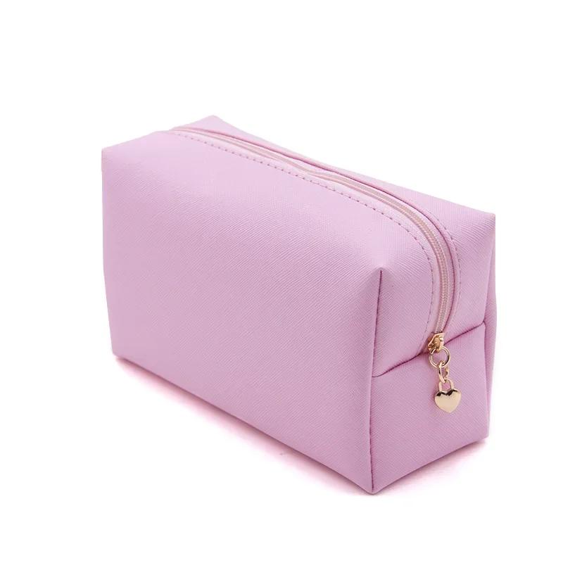 Zipper Makeup Bag Travel PU Leather Women's Cosmetic Bag Toiletry Storage Pouch Organizer Toiletry Bag Women Water-Resistant