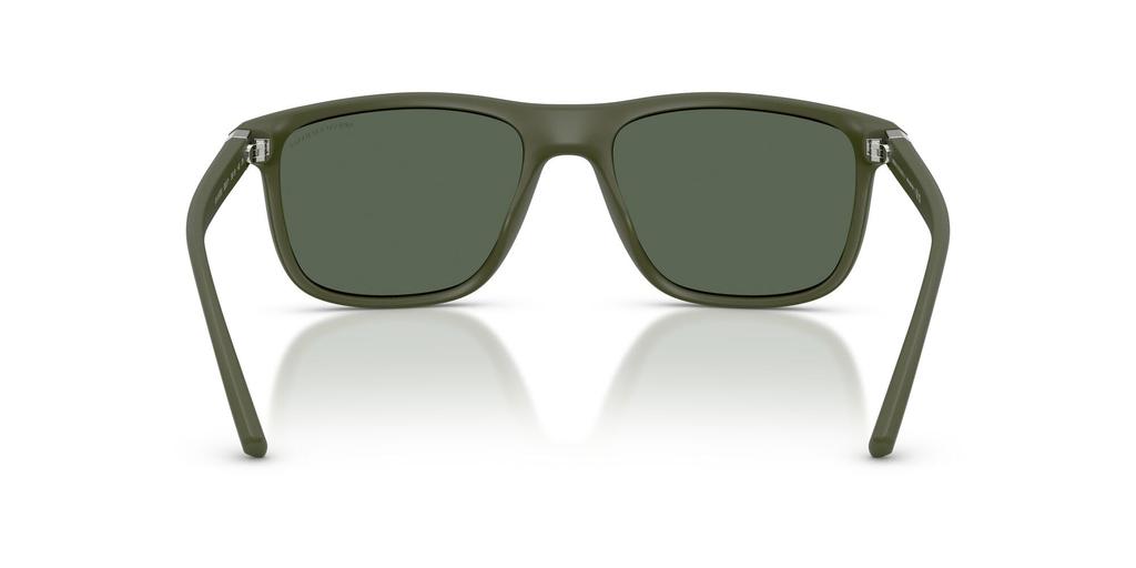 Armani Exchange Sunglasses for Matte Dark Lens 0AX4167SU [ARMANI EXCHANGE] Men. Frame Green, Lens Green, Width 56mm.