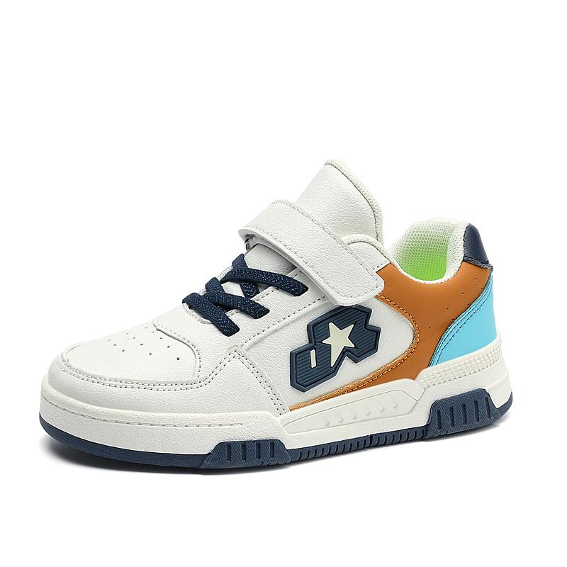 2025 Blue Skateboard Shoes Kids Sneakers Boys Comfortable Leather Casual Sneakers Child Outdoor Non-slip Children's Sports Shoes